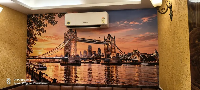 London landmark landscape wallpaper in a lounge